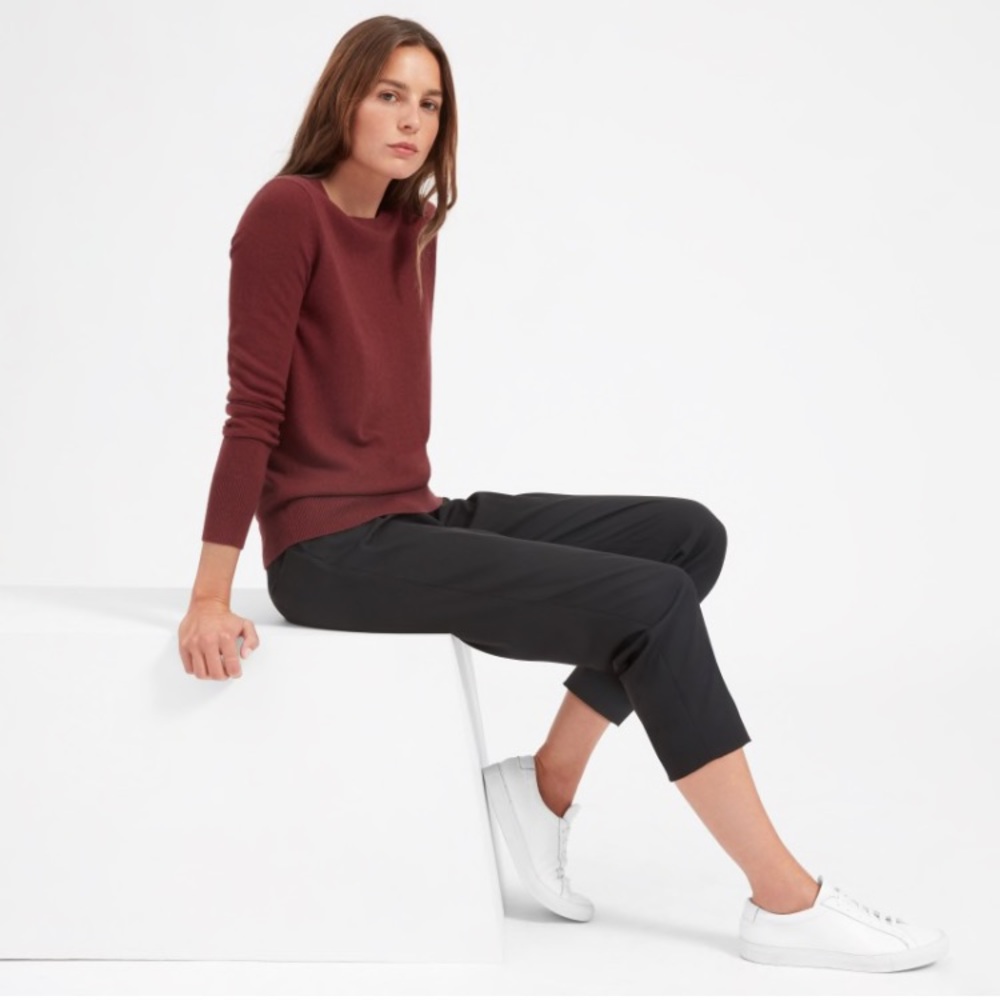 Everlane Cashmere Crew Sweater Burgundy